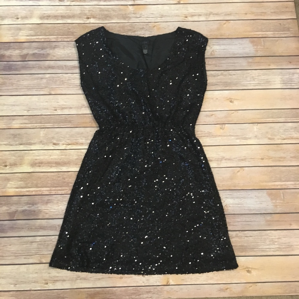 🎈J. Crew Factory Black sequin dress, size 0